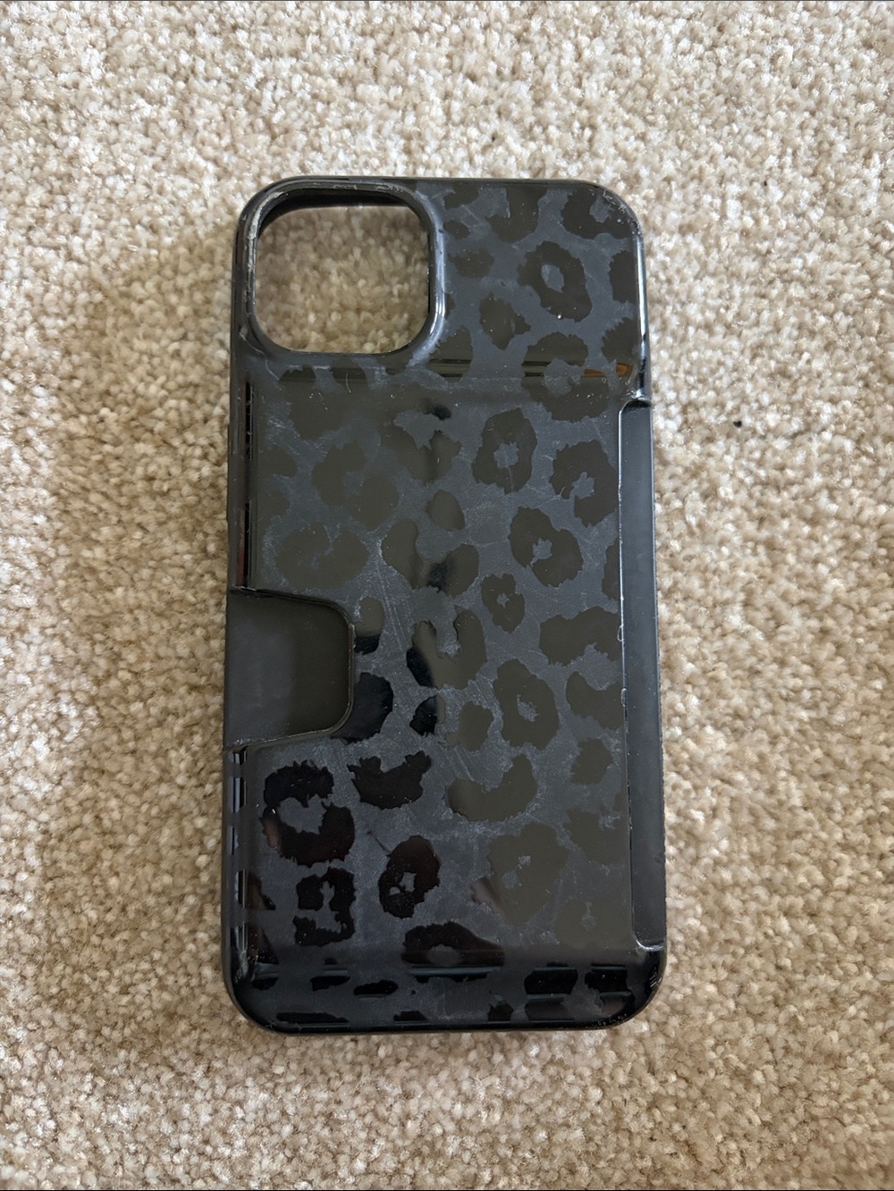 Amazon Black Leopard Print Phone Case with Card Slot
